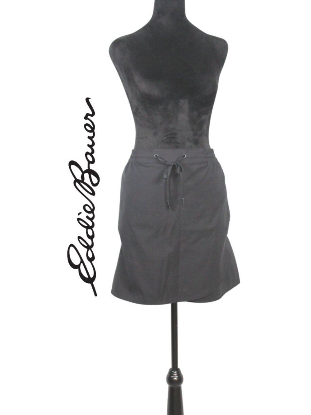 Eddie Bauer Tulip Hem Black Skort with Elastic Waist Size XL